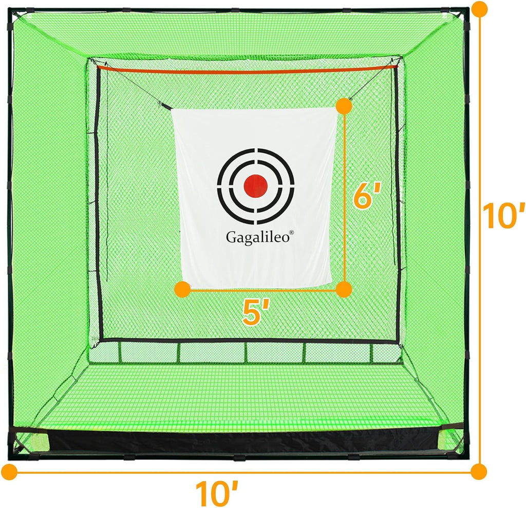 Golf Cage Net,Golf Cage Netting,Golf Hitting Cage,Golf Nets for Backyard Driving, Heavy Duty Golf Cage Net,High Impact Golf Net System with Target(Size Optional)